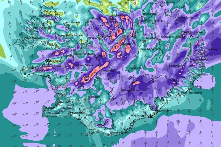 Weather alert: No travel weather in the Westfjords and the North