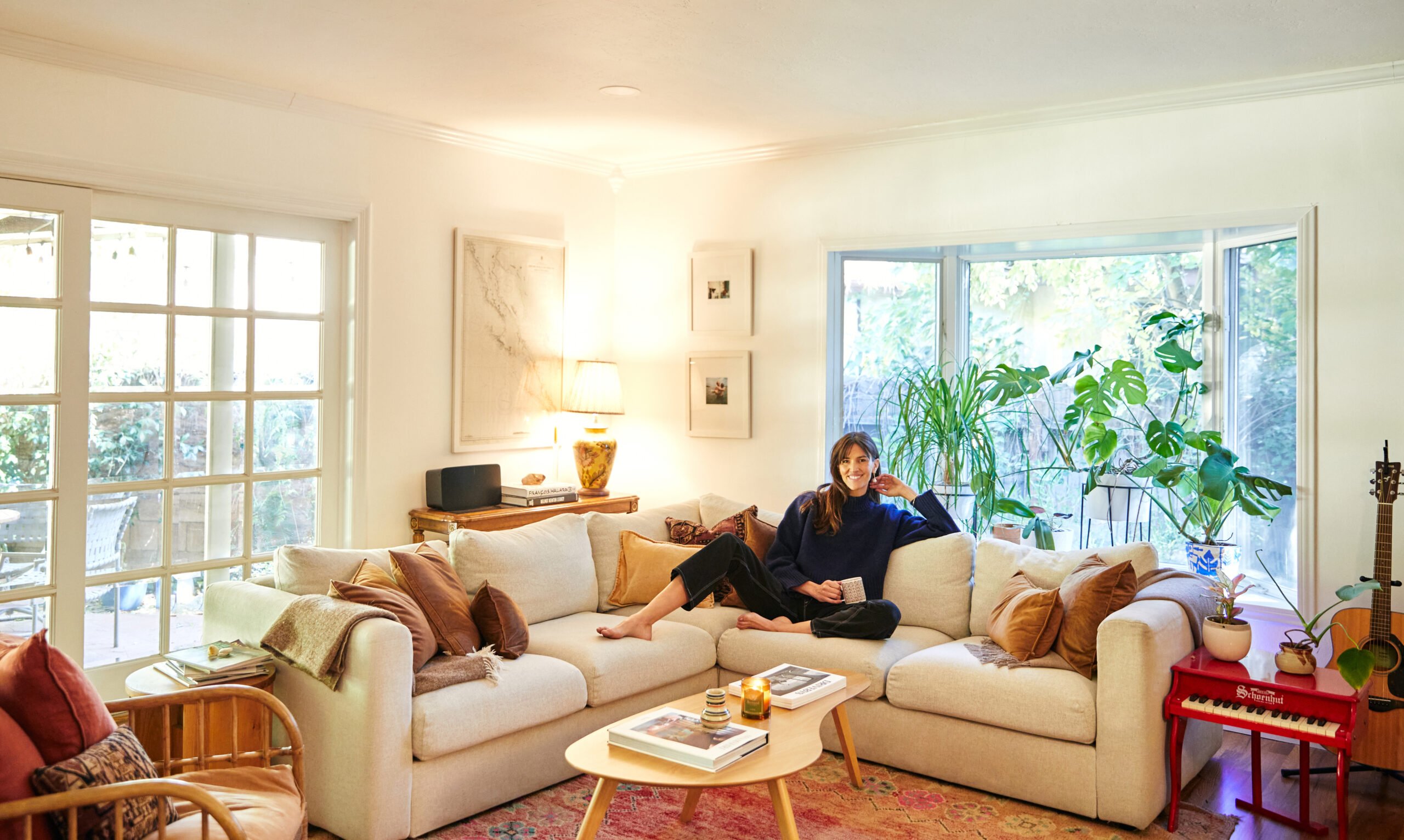 This Mom of Two Moved Into Her Grandparents’ Comfy Old Home (and Painted the Kitchen Bright Blue)