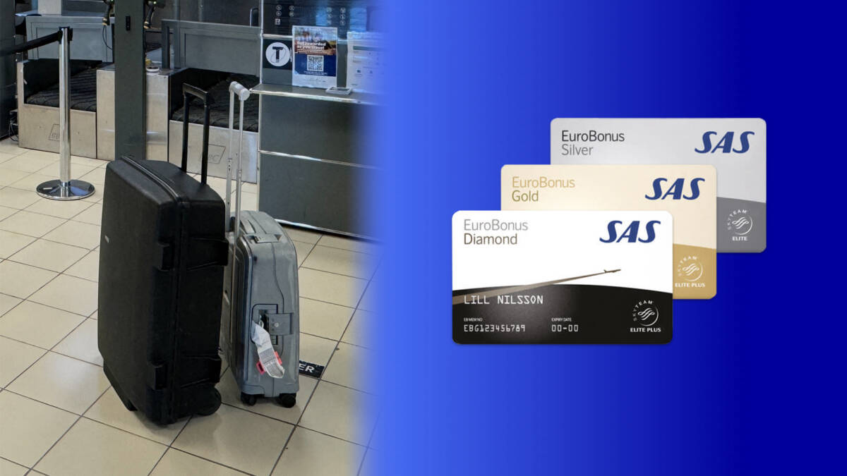 Gratis bagage for sølv-, guld og diamantmedlemmer på SAS Go Light