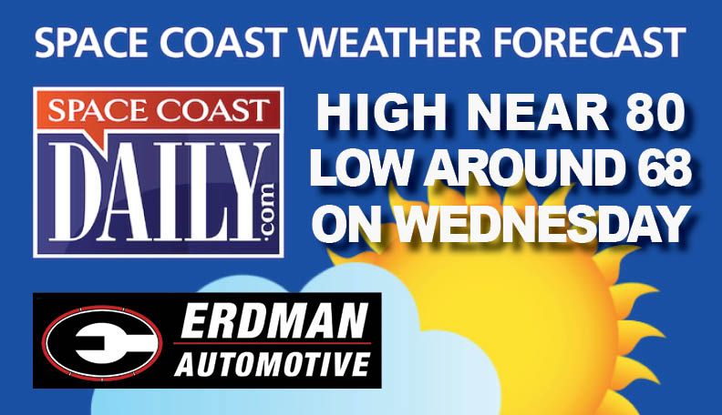 National Weather Service Calls for Sunnt Skies, High Near 80 Wednesday on the Space Coast