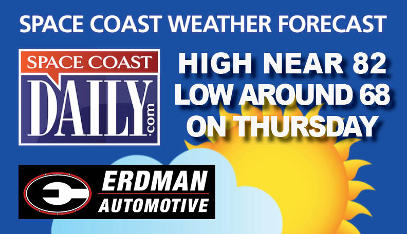 National Weather Service Calls for Mostly Skies, High Near 82 Thursday on the Space Coast