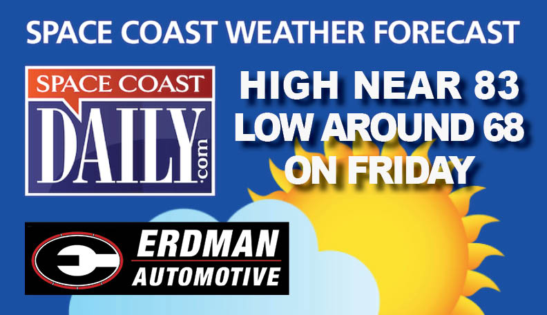 National Weather Service Calls for Mostly Skies, High Near 83 Friday on the Space Coast