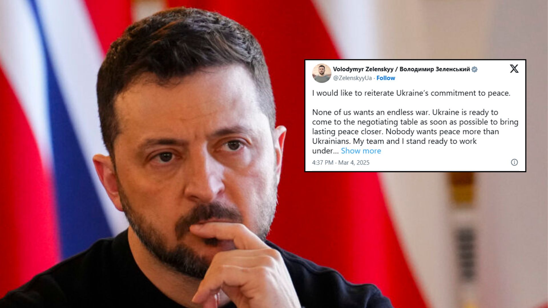 Zelenskyj med ny beskjed: – Klar for fredsforhandlinger