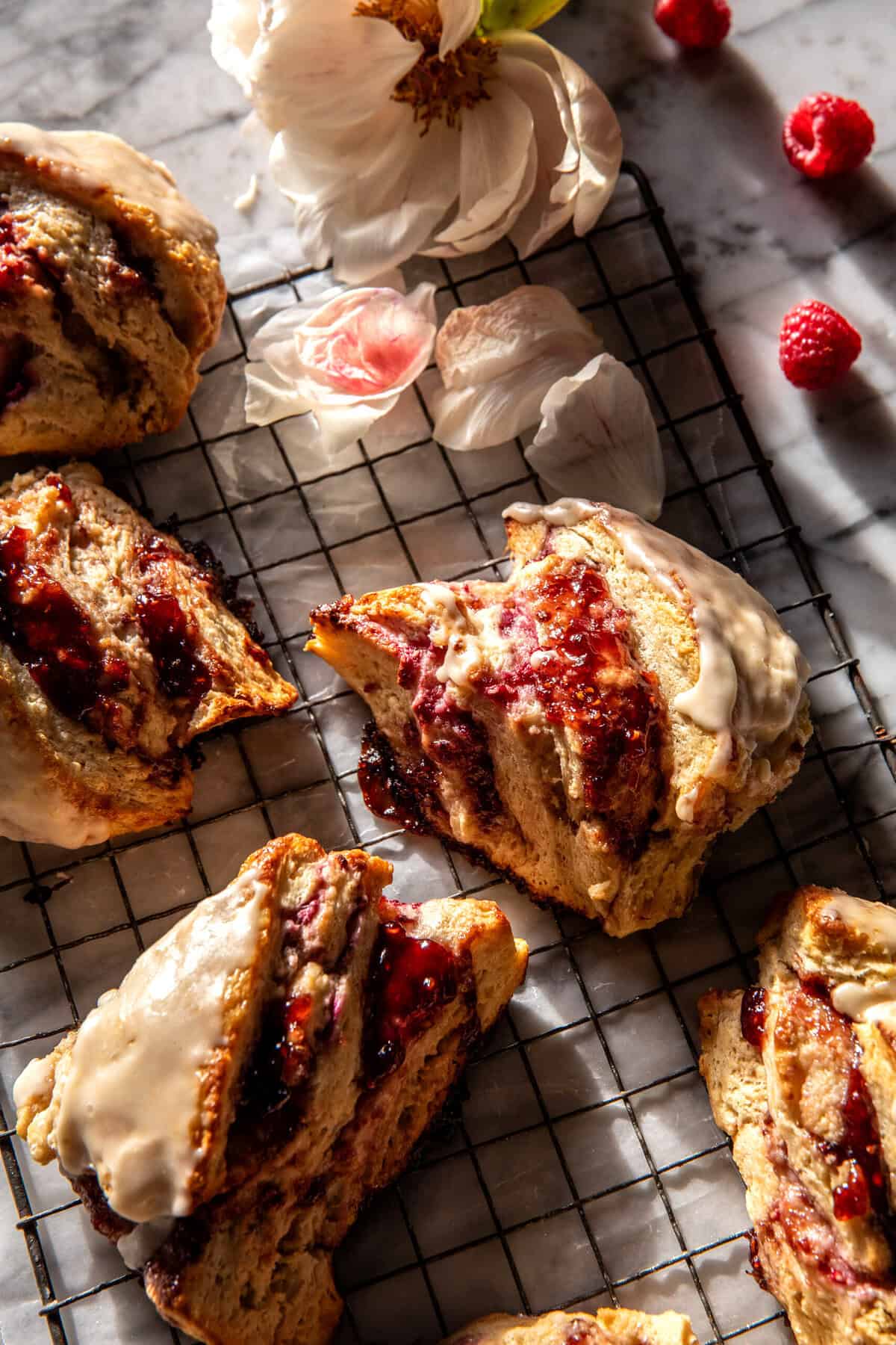 Layered Raspberry Scones.