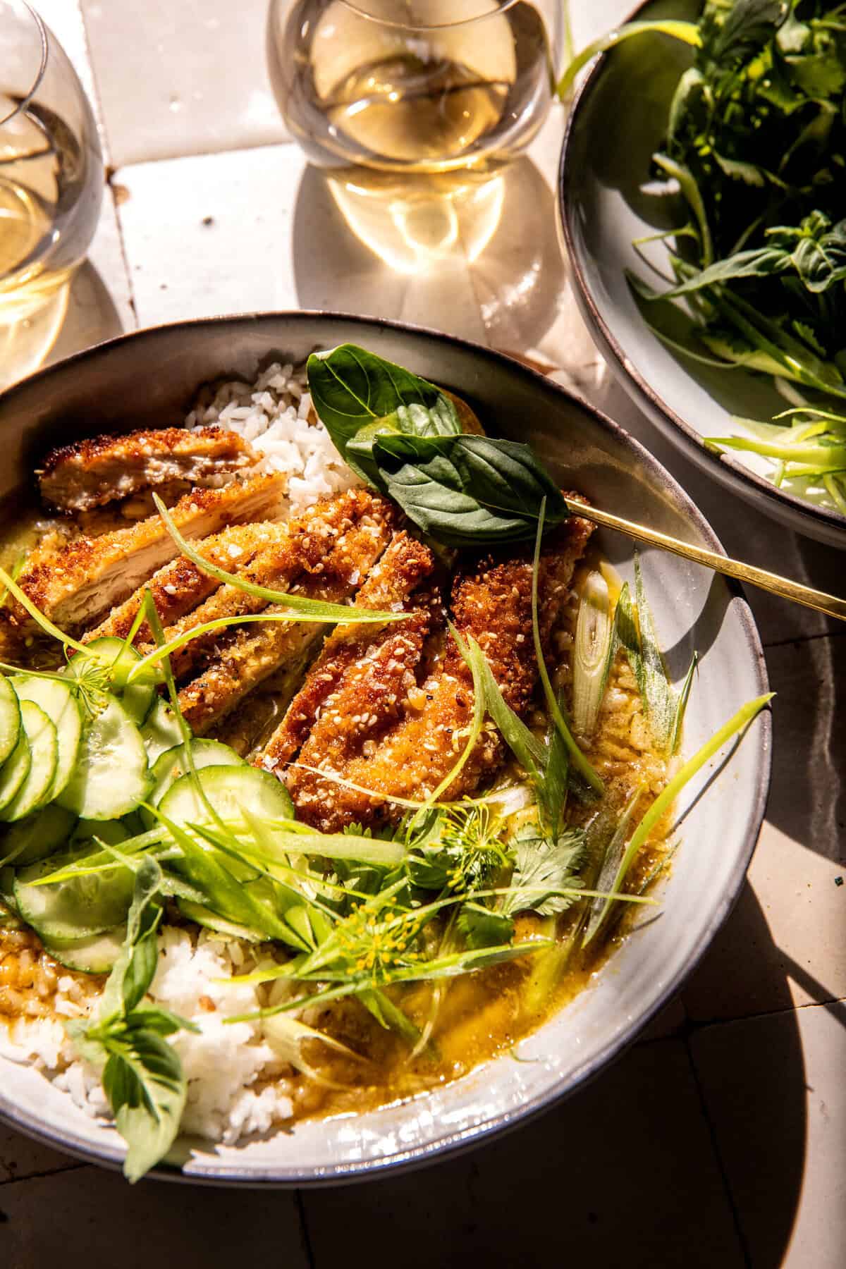 Lemon Chicken Katsu Bowls.