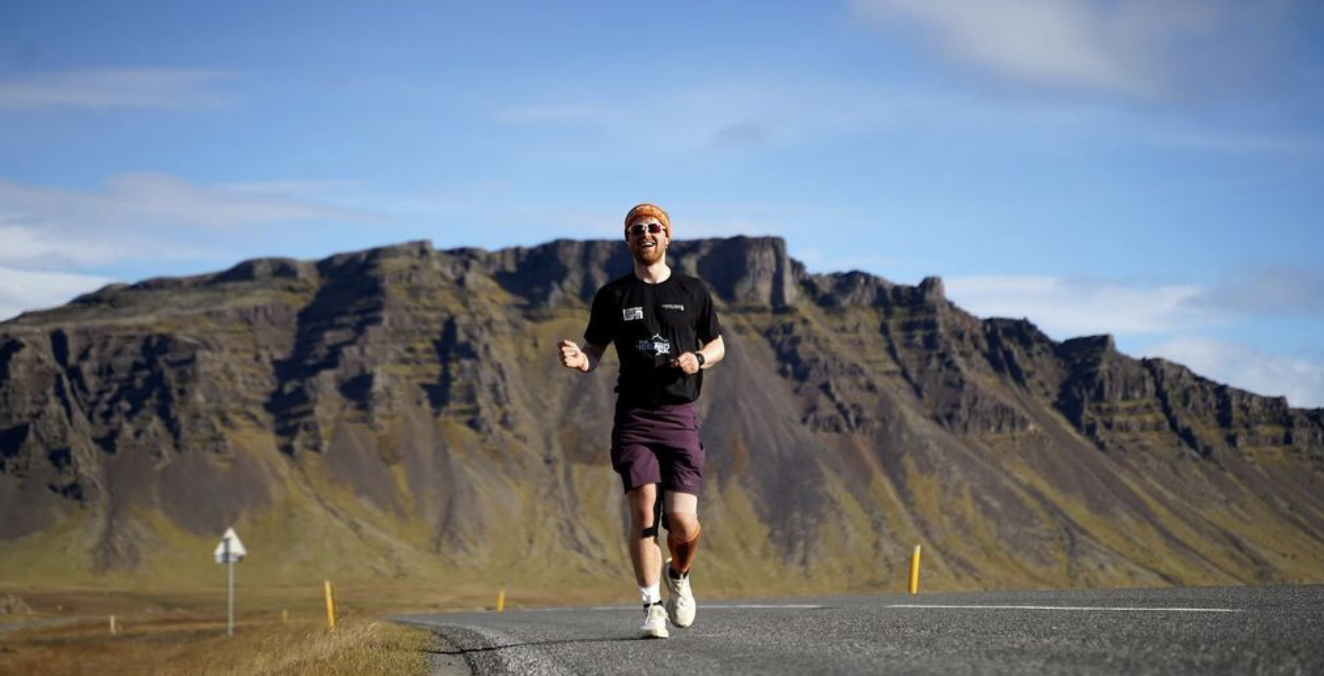 Runner finishes run across Iceland’s ring road for charity