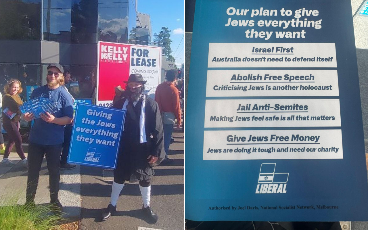 Nationalist activists mock Liberal Party with satirical flyer stunt in Melbourne: ‘Israel First’